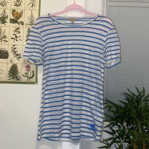 Burberry linen blue and white striped top Shirt